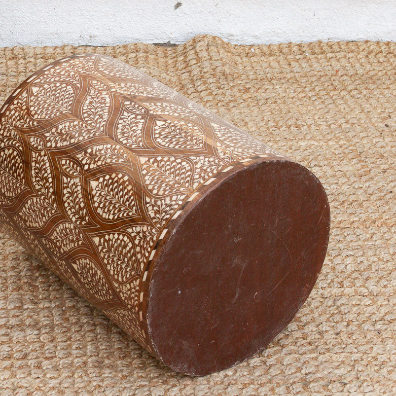 Royal Artisan Inlay Drum End Table (Trade)