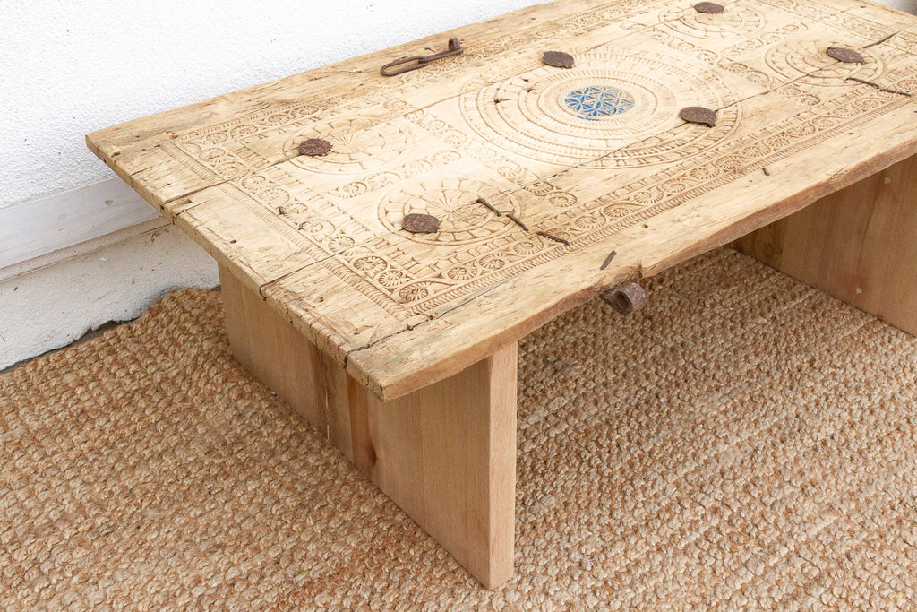 19th Century Carved Sunburst Medallion Coffee Table (Trade)