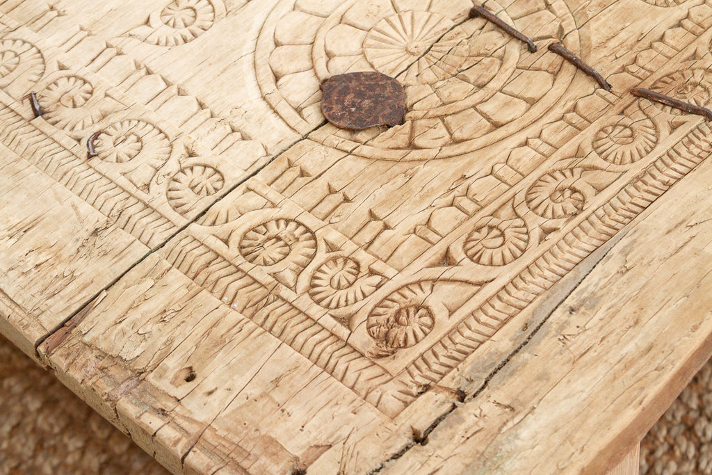 19th Century Carved Sunburst Medallion Coffee Table (Trade)