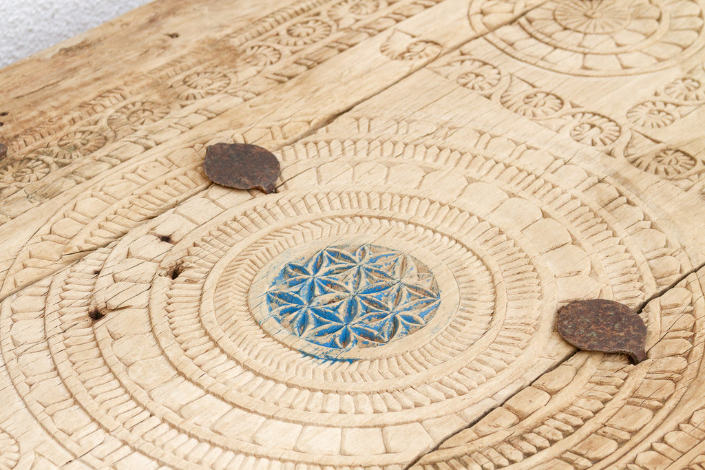 19th Century Carved Sunburst Medallion Coffee Table (Trade)
