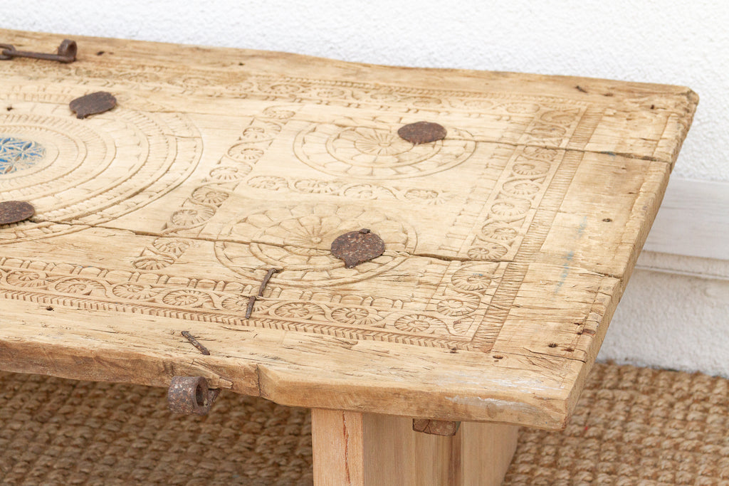 19th Century Carved Sunburst Medallion Coffee Table (Trade)
