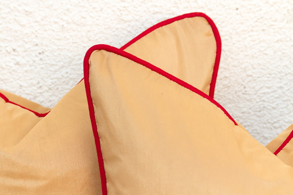 Pair of Naksh Zardozi-Embroidered Silk Pillow Covers (Trade)
