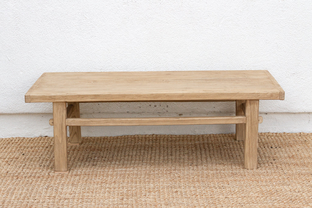 Sun-Bleached Elm Wood Coffee Table