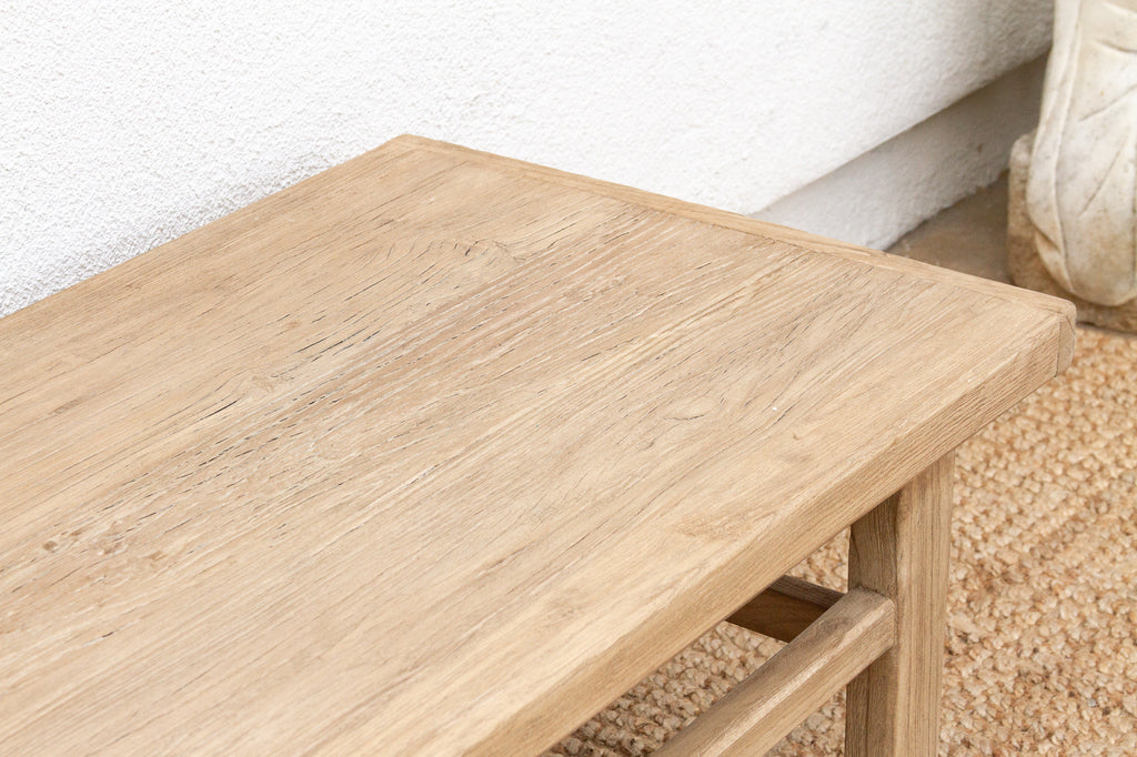 Sun-Bleached Elm Wood Coffee Table