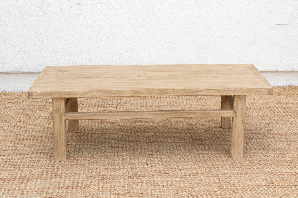 Sun-Bleached Elm Wood Coffee Table
