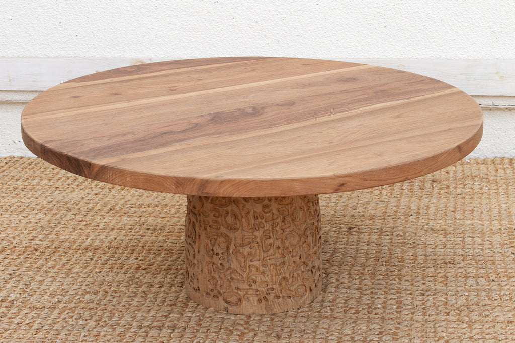 Reclaimed Teak Organic Modern Round Coffee Table (Trade)
