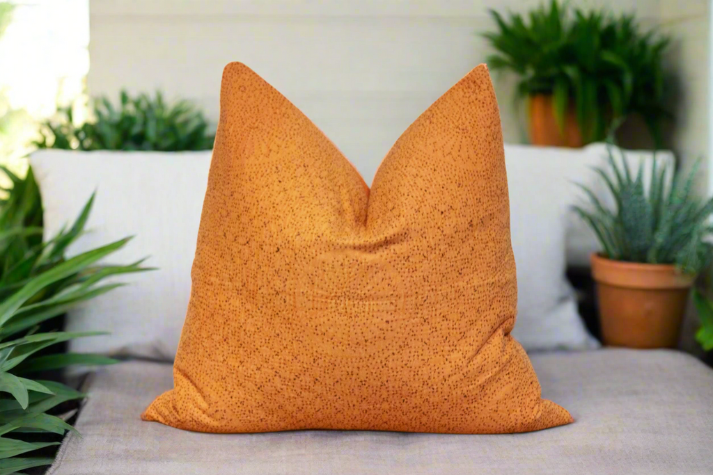 Royal Orange Hand-Stitched Pillow Cover