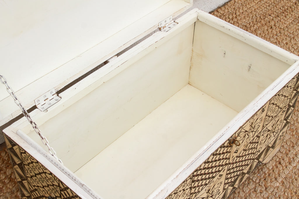 Vintage Tribal Motif Black & White Chest