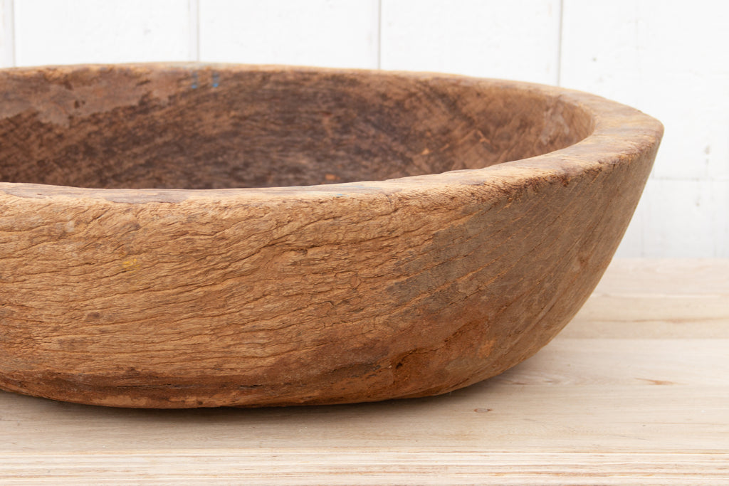Large 19th Century Wood Dough Bowl