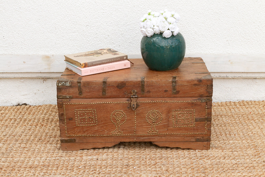 Antique Zanzibar Brass Bound Teak Chest
