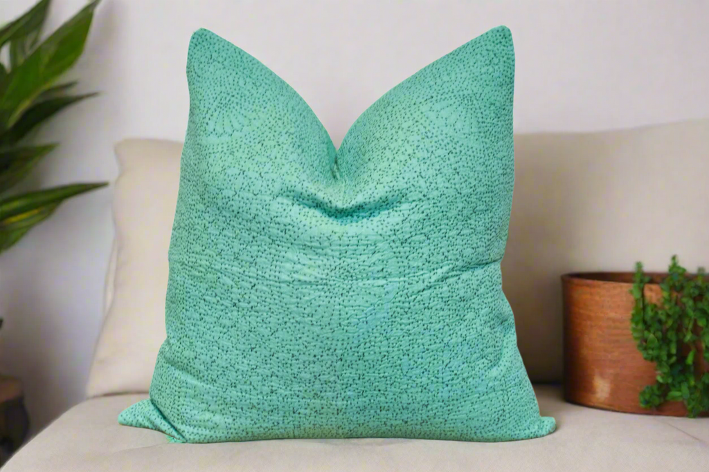 Jade Hand-Stitched Pillow Cover