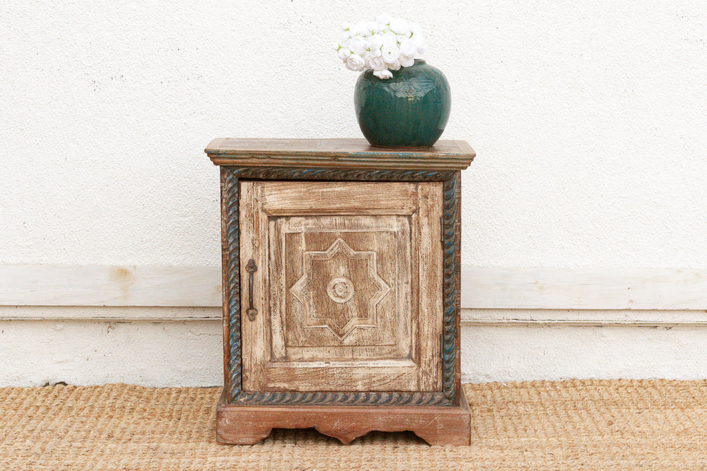 Rustic Reclaimed Door Nightstand Cabinet (Trade)
