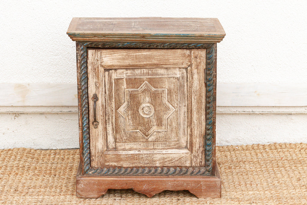 Rustic Reclaimed Door Nightstand Cabinet (Trade)
