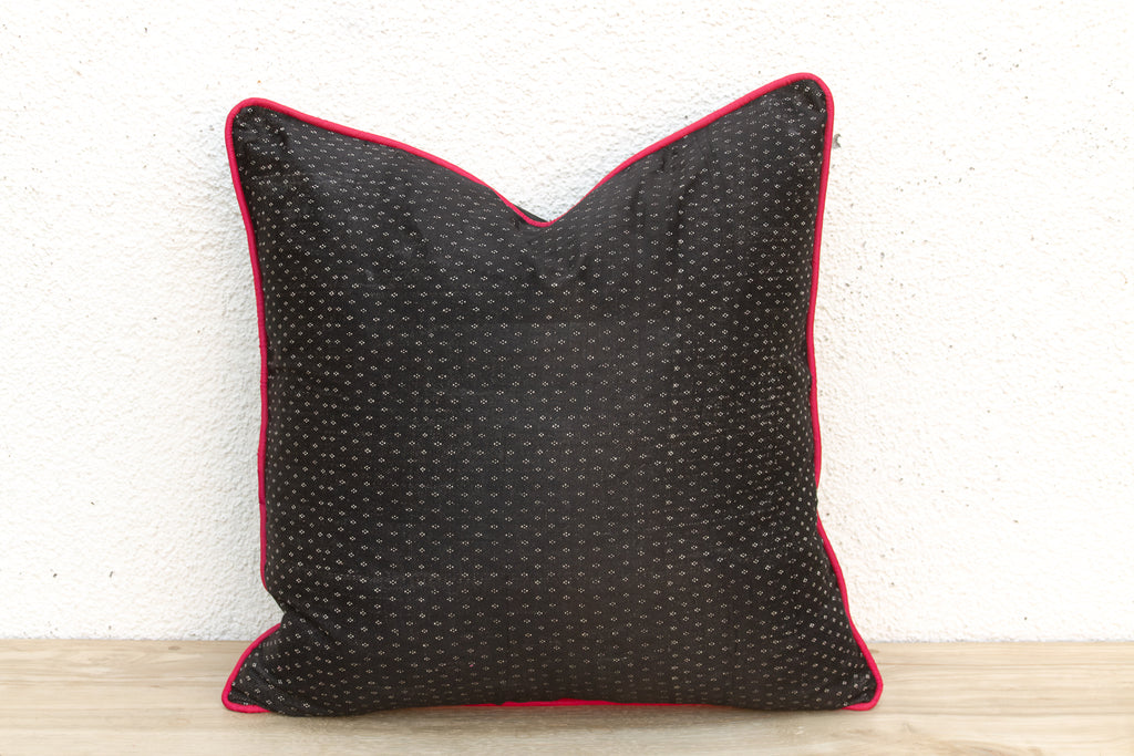 Rasa Black Dotted Ahir Handloom Pillow