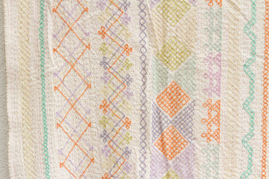 Global Eclectic Hand-stitched Cotton Kantha Bedcover (Trade)