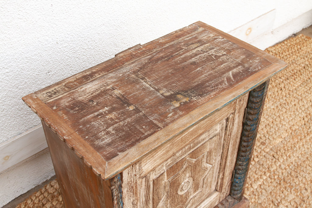 Rustic Reclaimed Door Nightstand Cabinet (Trade)