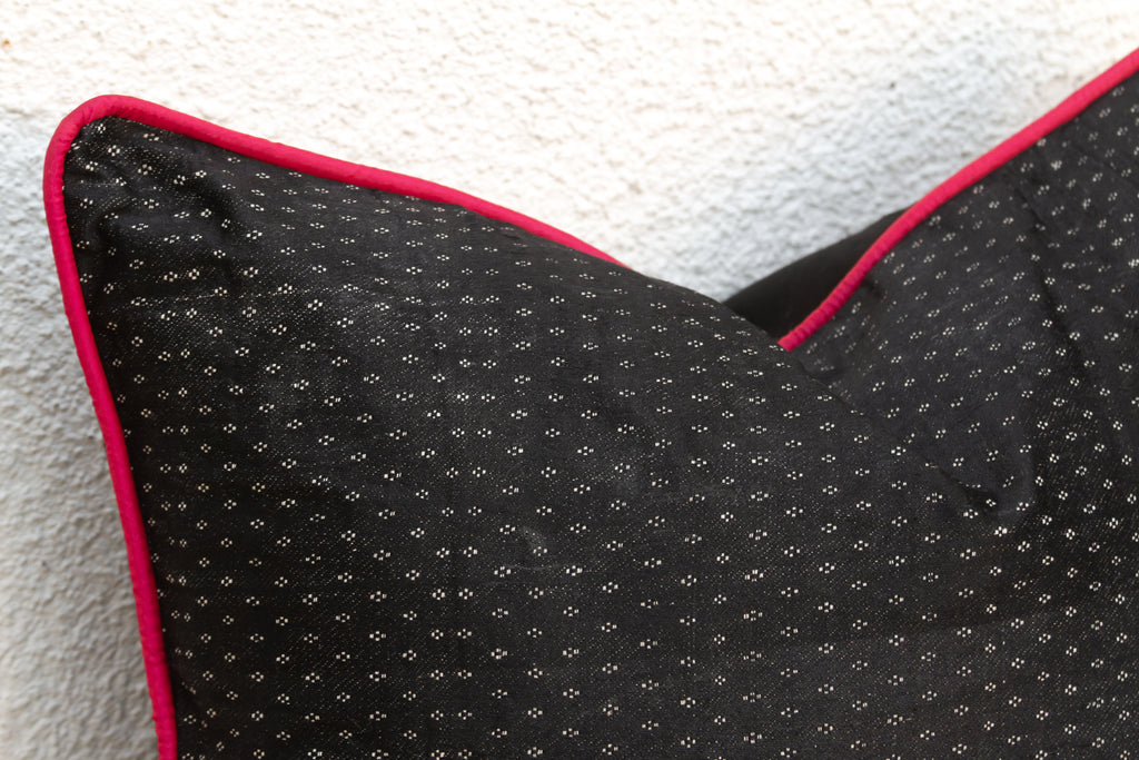 Rasa Black Dotted Ahir Handloom Pillow