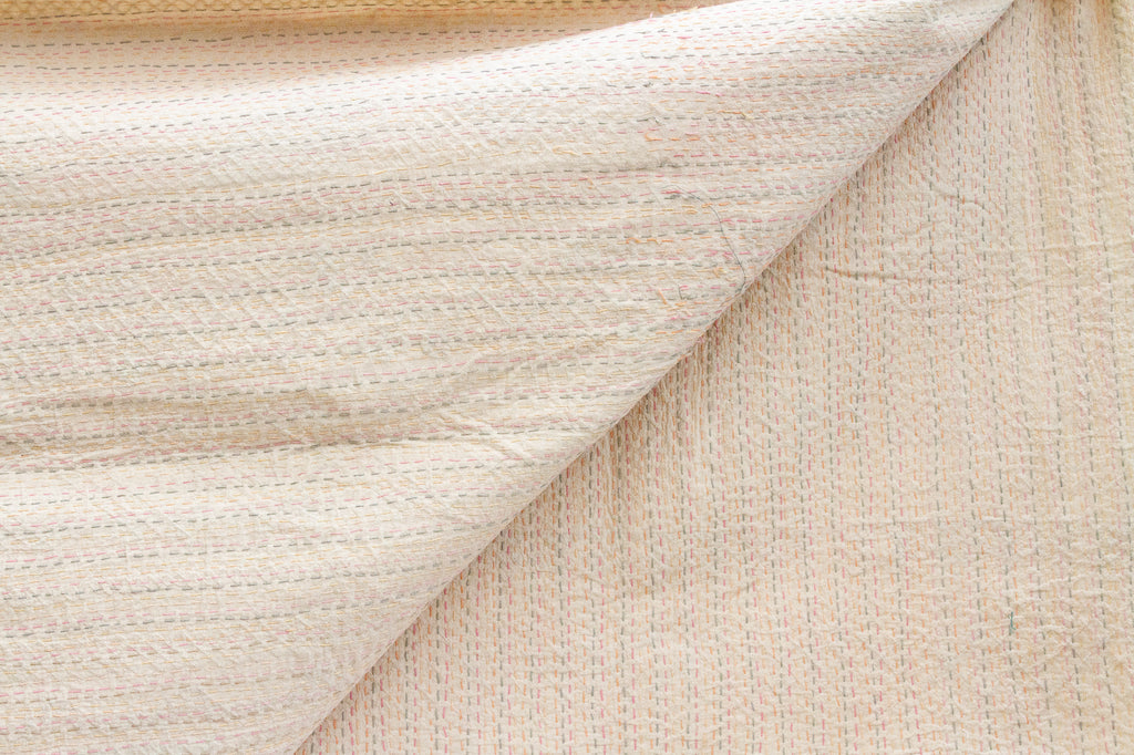 Global Eclectic Hand-stitched Cotton Kantha Bedcover (Trade)