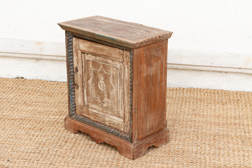 Rustic Reclaimed Door Nightstand Cabinet (Trade)