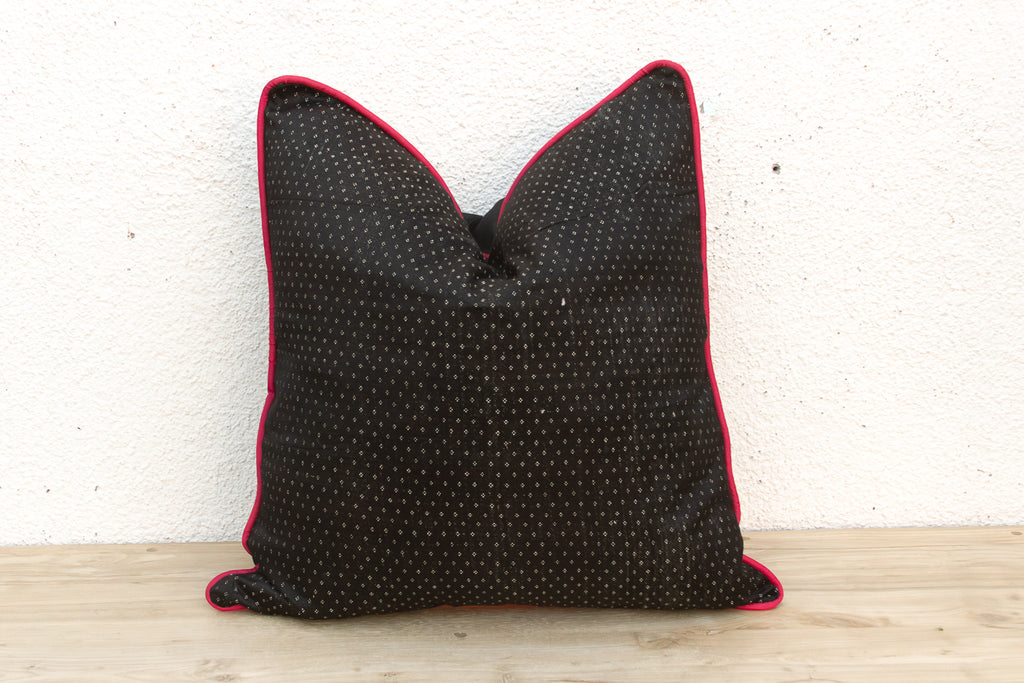 Vana Black Dotted Ahir Handloom Pillow (Trade)