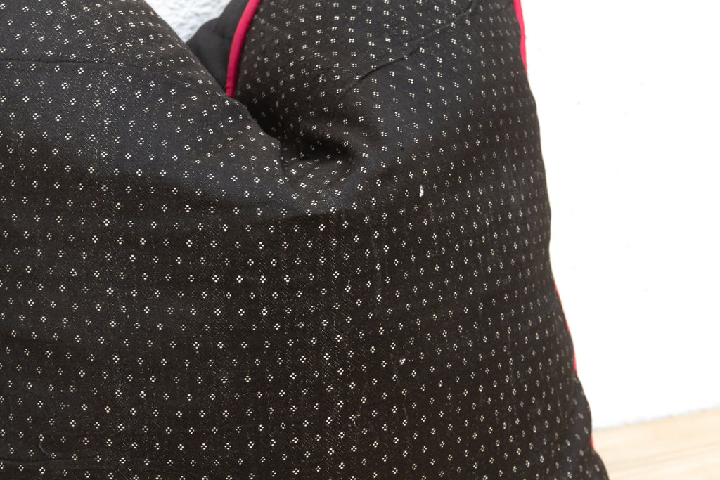 Vana Black Dotted Ahir Handloom Pillow (Trade)