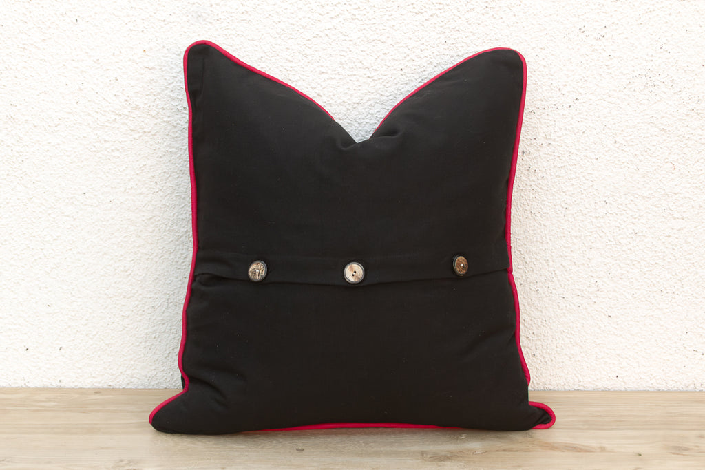 Vana Black Dotted Ahir Handloom Pillow (Trade)