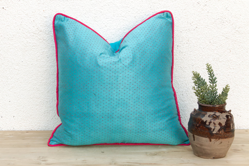 Neelam Blue Dotted Ahir Handloom Pillow