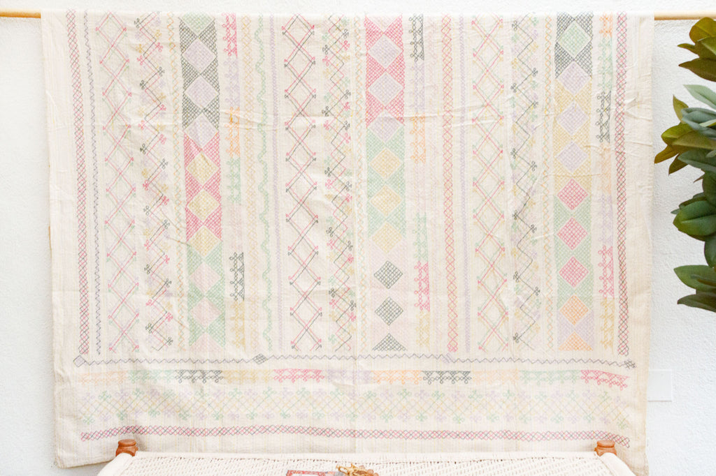 Bohemian Rhapsody Hand-stitched Cotton Kantha Bedcover (Trade)