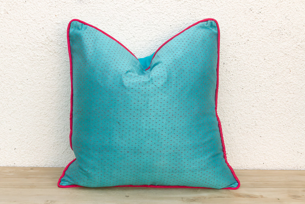 Neelam Blue Dotted Ahir Handloom Pillow