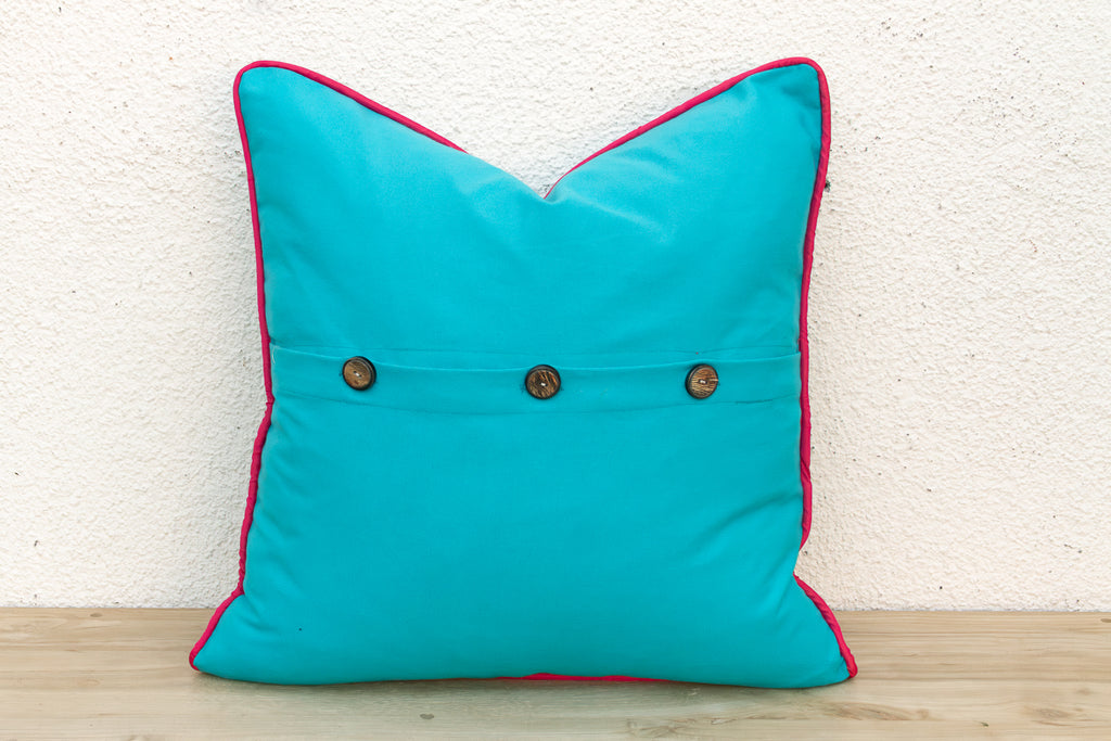 Neelam Blue Dotted Ahir Handloom Pillow