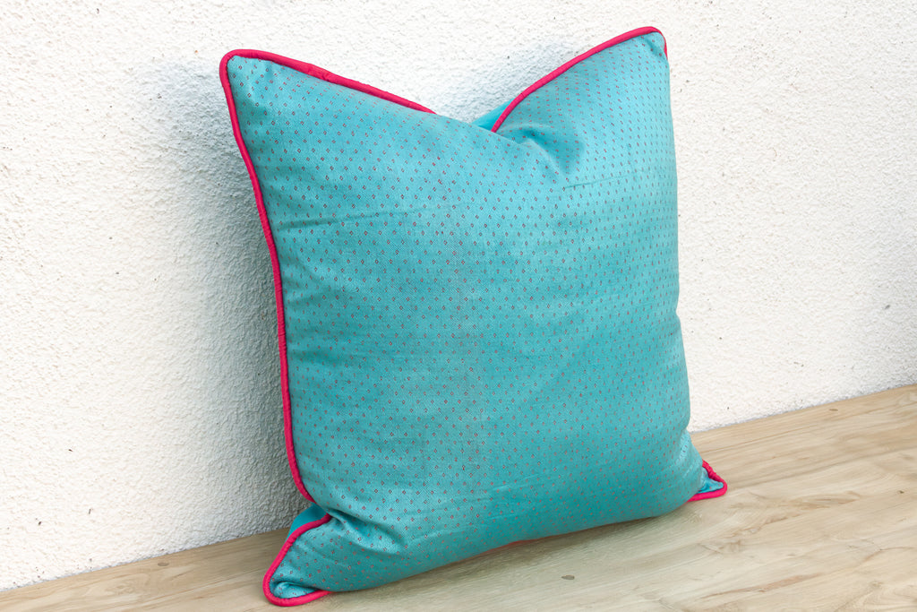 Toya Blue Dotted Ahir Handloom Pillow