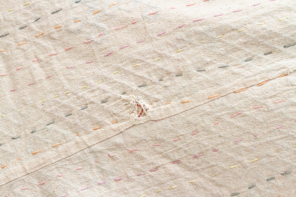 Coastal Cool Hand-stitched Cotton Kantha Bedcover (Trade)