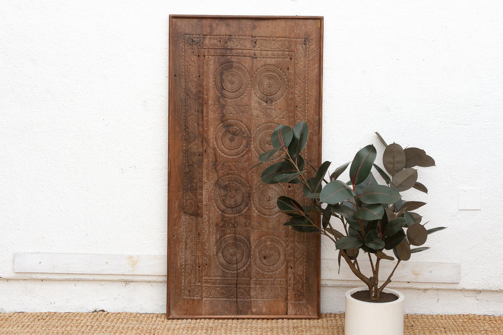 Antique Chatera Finely Carved Door Wall Panel