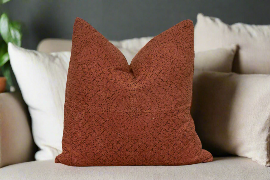 Umber Hand-Stitched Pillow Cover