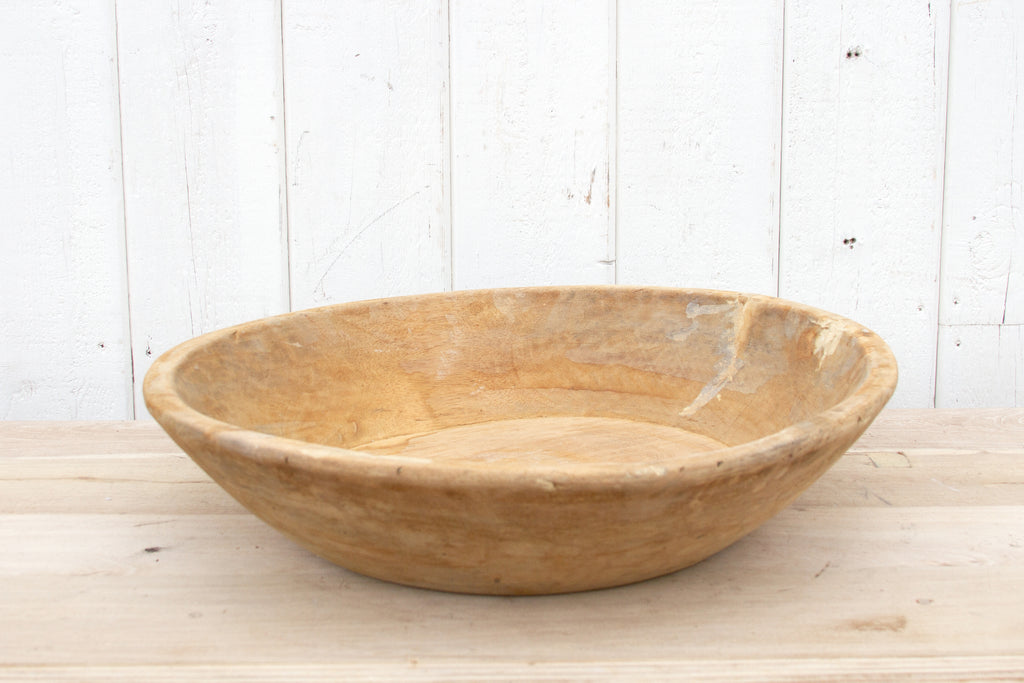Antique Light Wooden Bowl
