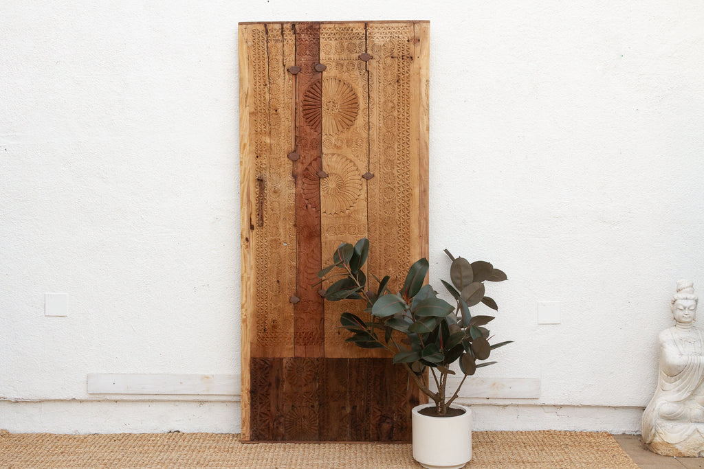 Antique Heavily Carved Fusion Collage Door (Trade)