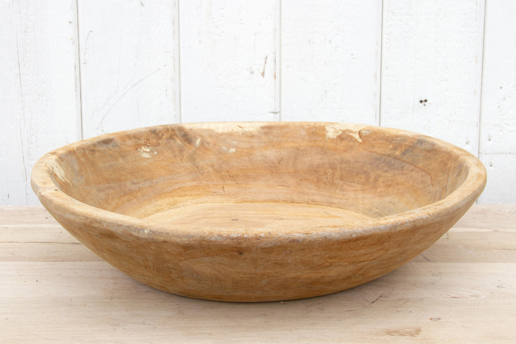 Antique Light Wooden Bowl