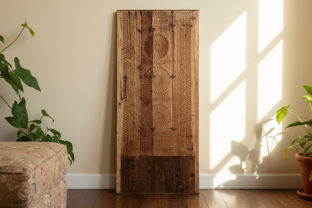 Antique Heavily Carved Fusion Collage Door (Trade)