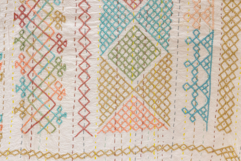 Farmhouse Fresh Hand-stitched Cotton Kantha Bedcover (Trade)