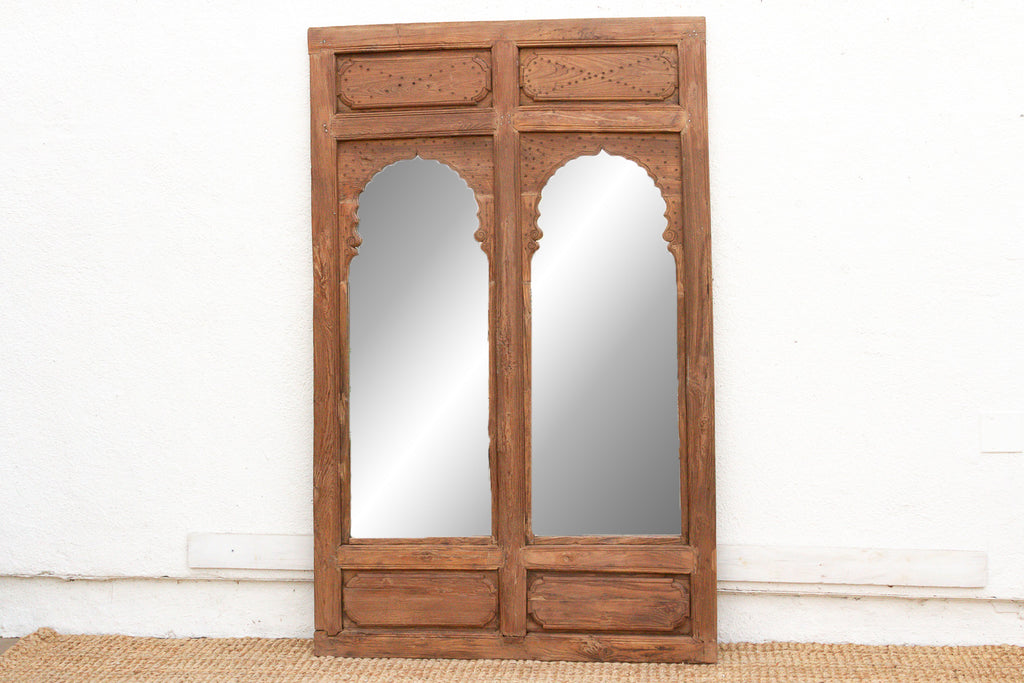 Early 1800's Double Arch Tall Haveli Mirror (Trade)
