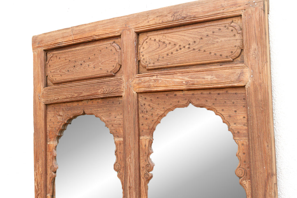 Early 1800's Double Arch Tall Haveli Mirror (Trade)