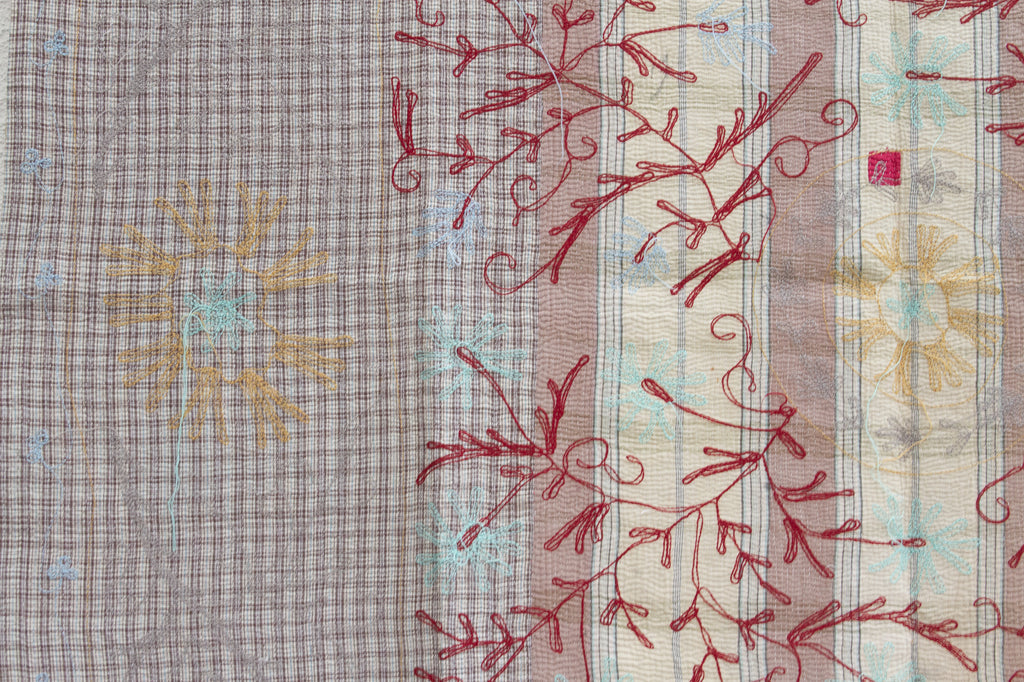 Vintage Folk Art Suzani Medallion Throw (Trade)