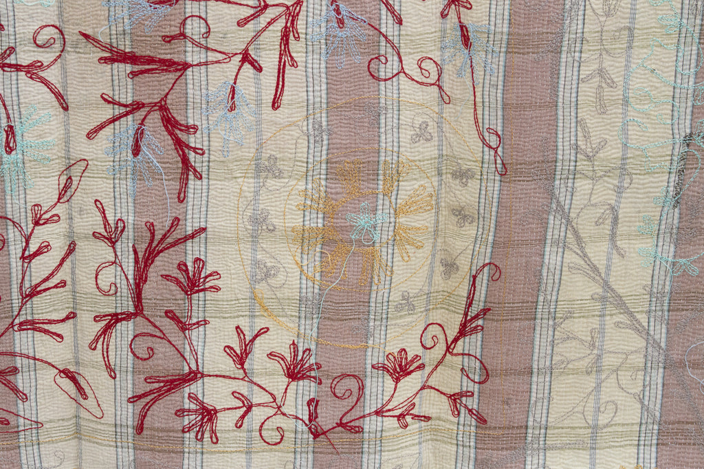 Vintage Folk Art Suzani Medallion Throw (Trade)