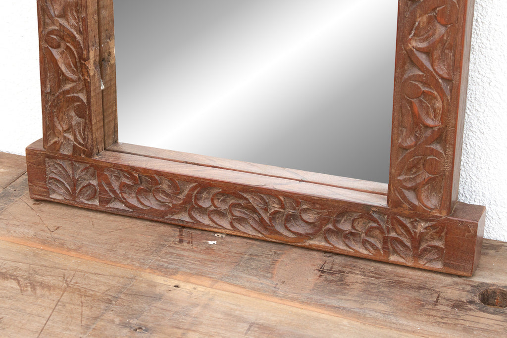 Royal Elephant High-Relief Carved Mirror