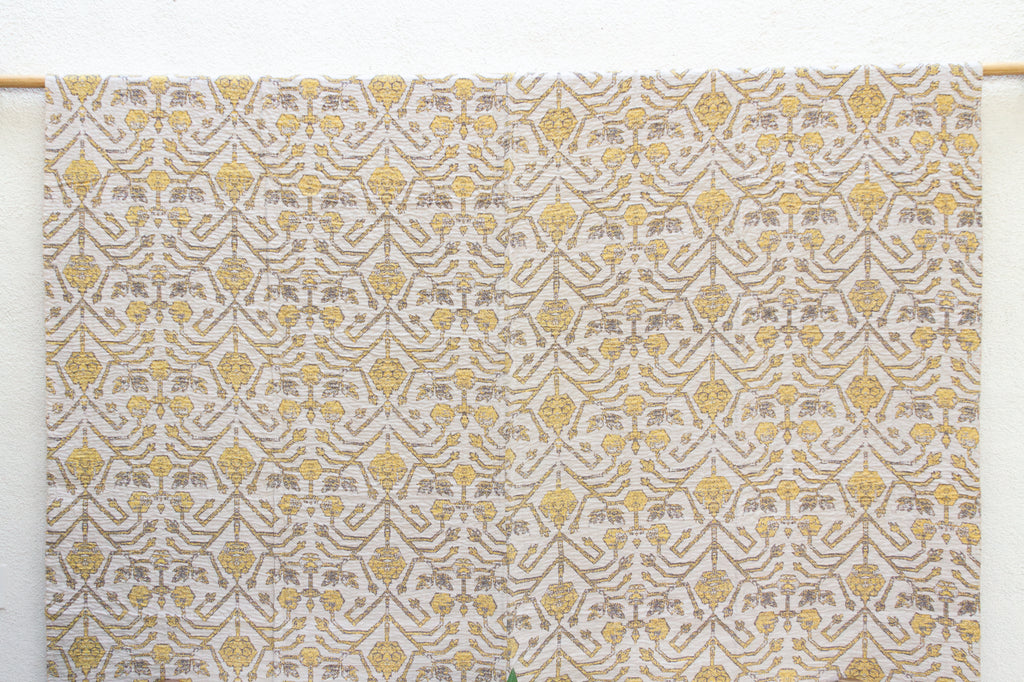 Marigold Sun Indian Block Print Bedcover