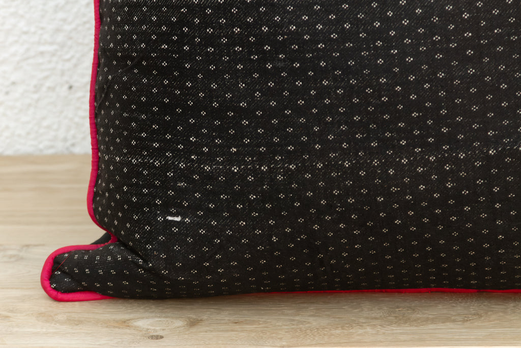 Pair of Manek Black Dotted Gujarati Mashru Pillows
