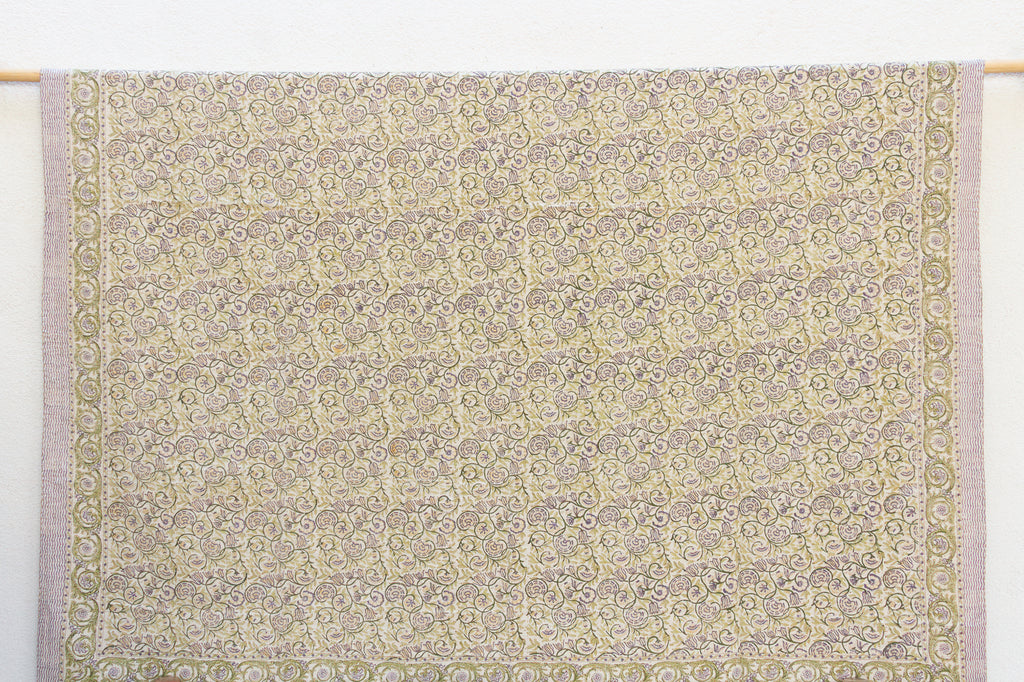 Oasis Bloom Indian Block Print Blanket