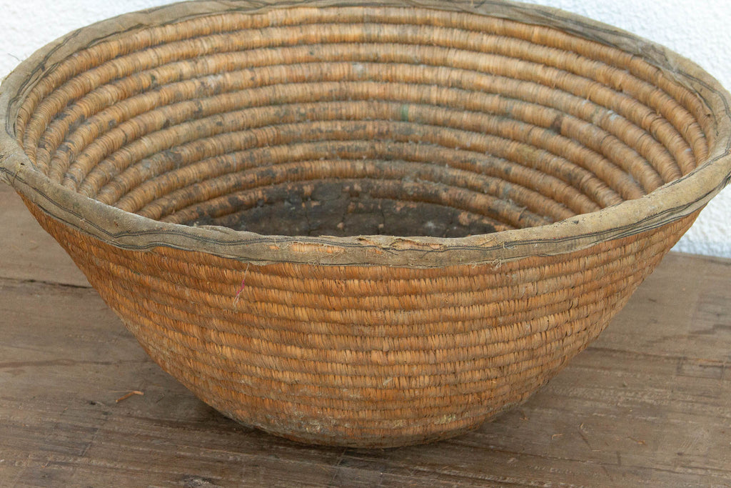 Antique Coiled Woven Harvest Basket (Trade)