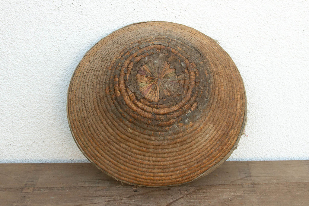 Antique Coiled Woven Harvest Basket (Trade)