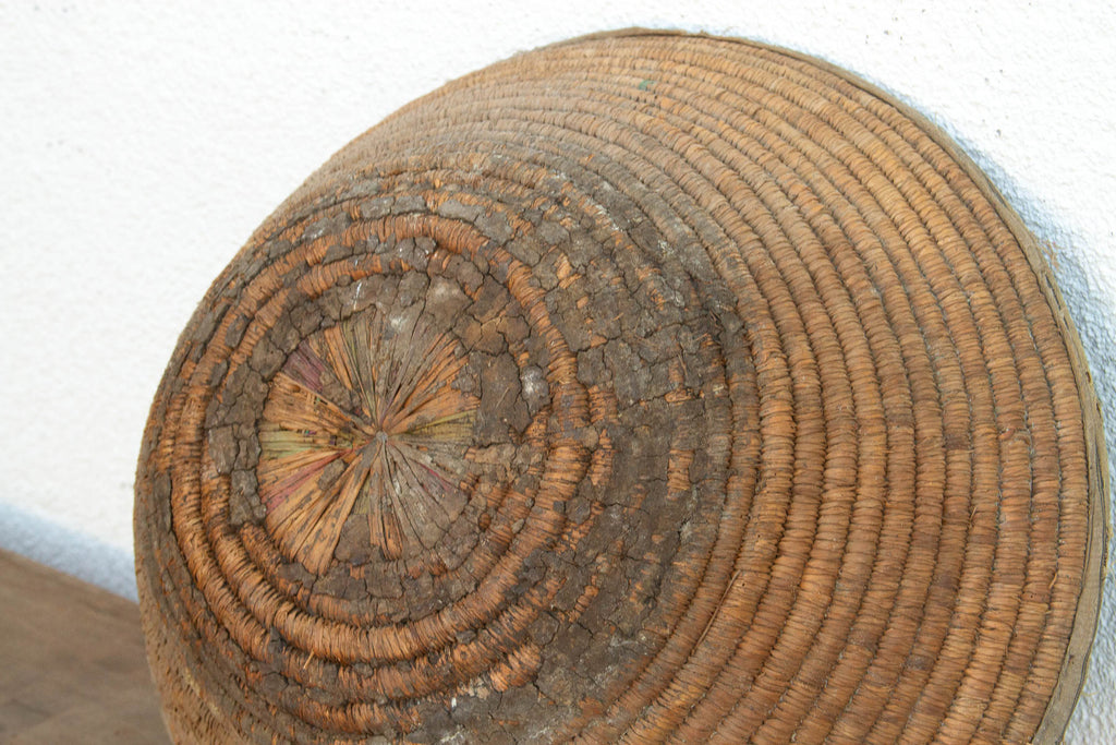 Antique Coiled Woven Harvest Basket (Trade)